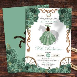 Mint Rose Light Green Western Ranch Quinceanera