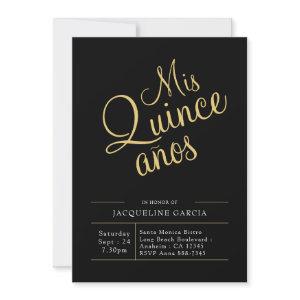 Mis Quince Anos Black Gold Modern Quinceanera