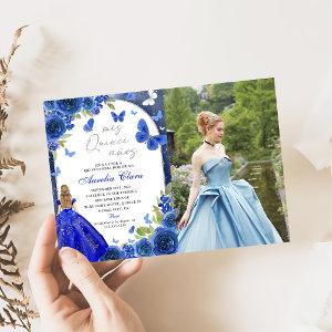 Mis Quince Anos Blue Silver Rose Quinceanera Photo