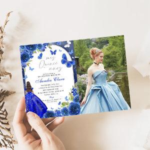 Mis Quince Anos Blue Silver Rose Quinceanera Photo
