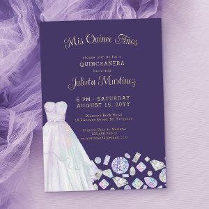 Mis Quince Anos Diamonds Purple Quinceanera Foil