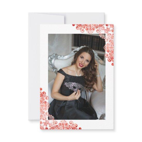 Mis Quince Años Español Efecto Encaje Rojo