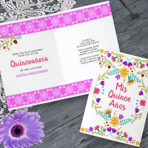 Mis Quince Anos Floral Mexican Fiesta Quinceanera