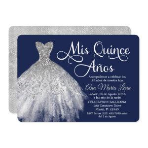 Mis Quince Años Invitación de Quinceañera Azul