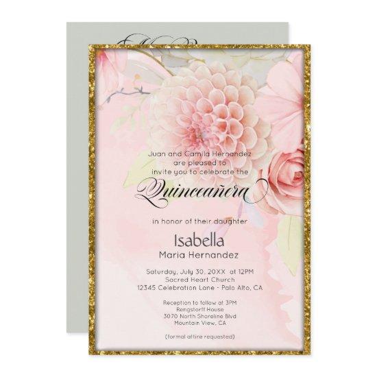 Mis Quince Beautiful Pastel Pink Flowers