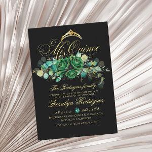 Mis Quince black floral green 15th Birthday