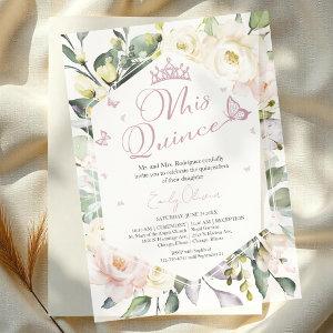Mis Quince | Butterfly Greenery Floral Quinceañera Vellum