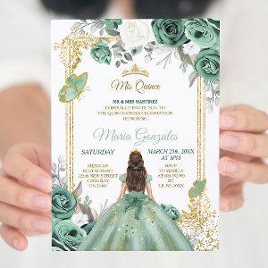 Mis Quince Dusty Green & White Birthday