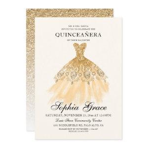 Mis Quince Elegant Faux Gold Glitter Quinceañera