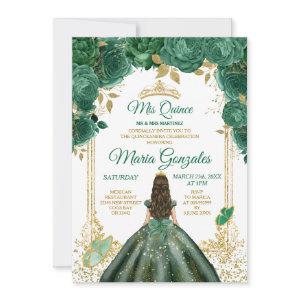 Mis Quince Emerald Green Butterfly Gold Crown