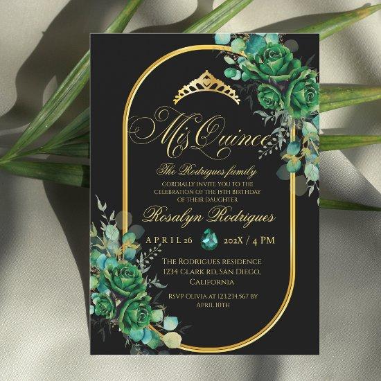 Mis Quince Emerald Green flowers 15th Birthday