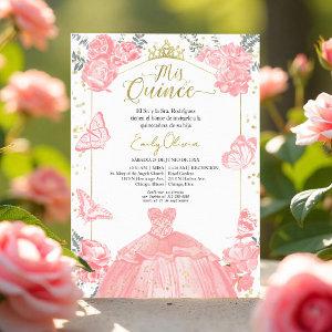 Mis Quince  Spanish Pink Dress Floral