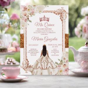 Mis Quince Ivory Cooper Floral Birthday Crown