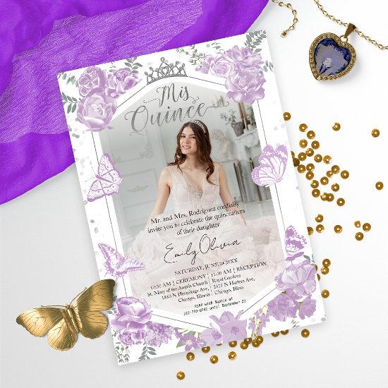 Mis Quince Photo  Bilingual Lavender