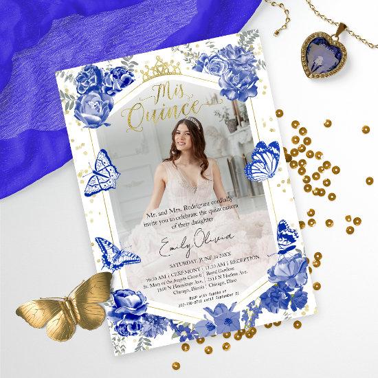 Mis Quince Photo  Bilingual Royal Blue