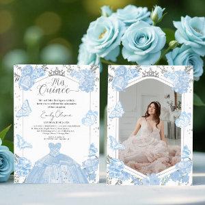Mis Quince Photo  Dusty Blue Dress