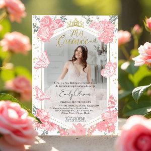 Mis Quince Photo  Spanish Pink Floral