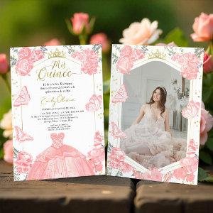 Mis Quince Photo  Spanish Pink Floral