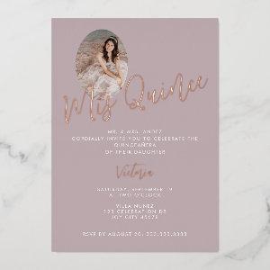 Mis Quince Pink 15th Birthday quinceañera Gold Foil
