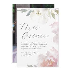 Mis Quince Pink Floral Birthday Quinceañera Photo