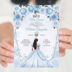 Mis Quince Powder Blue Floral Crown Quinceañera
