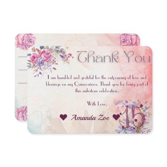 Mis Quince Thank you Note