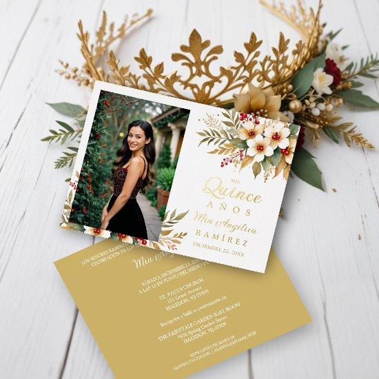Mis XV Delicate Christmas Spanish Floral Photo Foil