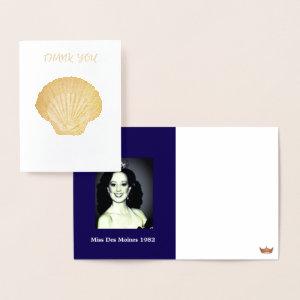 Miss Pageant Custom Photo Seashell Thank You Foil Card