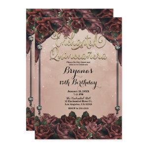 Mocha Rust Brown Roses Elegant Quinceañera 15th