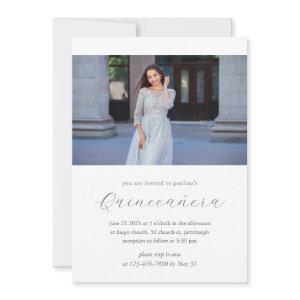Modern 15 Years Birthday Quinceañera Photo White