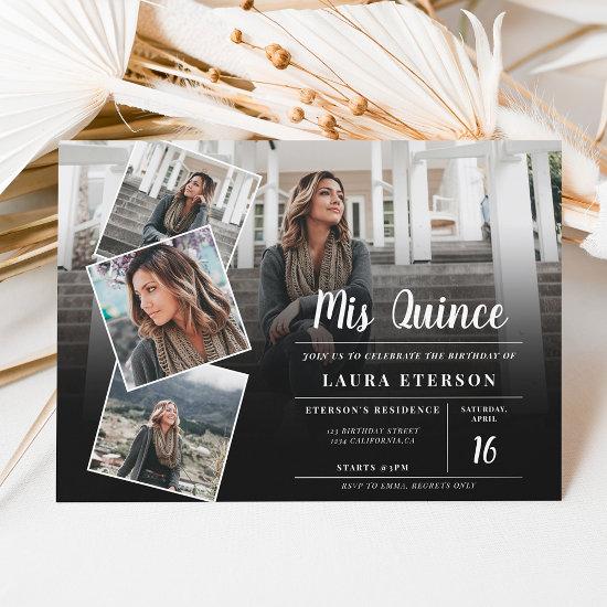 Modern black white minimalist photo Quinceanera