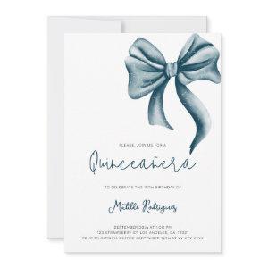 Modern Blue Bow Quinceanera Birthday