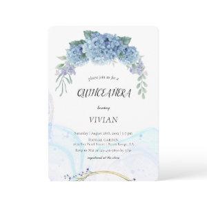 Modern Blue purple Floral Quinceanera