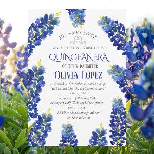 Modern Bluebonnets Quinceañera Floral 15 Birthday