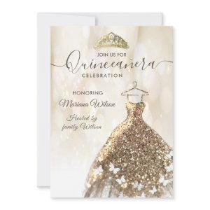 Modern bokeh Gold butterfly dress tiara Quince