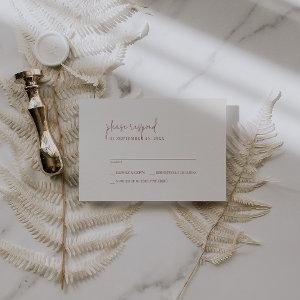 Modern Chic Boho Cream Simple Wedding RSVP Card