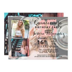 Modern Cool Photo Collage Sweet Quinceañera