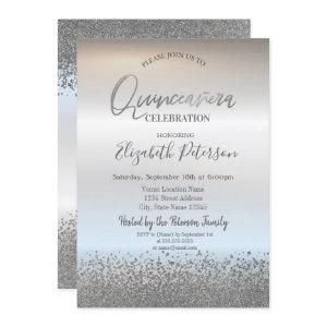 Modern Cool Silver Diamonds Quinceañera