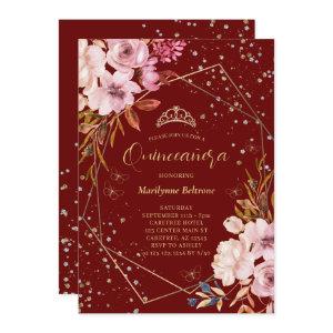 Modern Dark Red Quinceañera