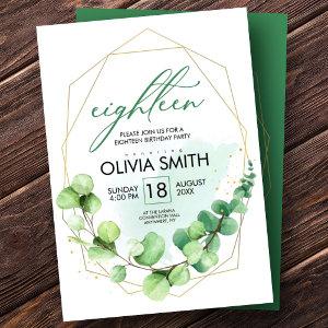 Modern elegant 18th birthday | Girly greenery