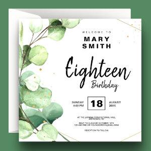Modern Elegant Cute Eighteenth 18th Birthday Party