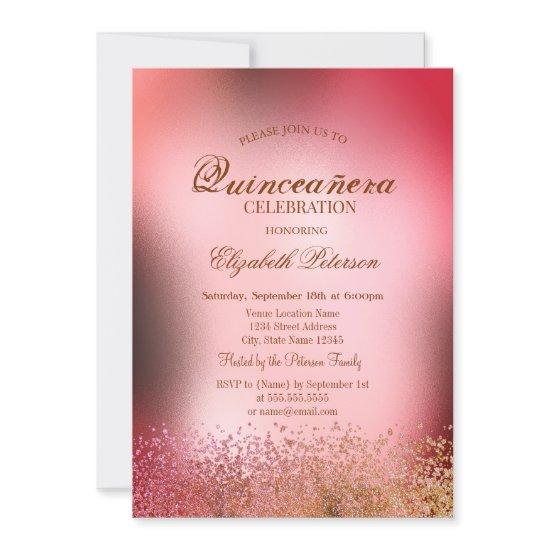 Modern Elegant Diamonds  Metallic Quinceañera