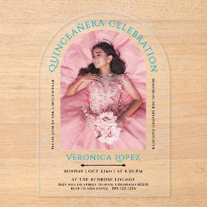 Modern Elegant Turquoise Blue Quinceanera Photo  Acrylic