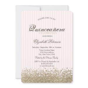 Modern Faux Gold Diamonds Stiped Quinceañera