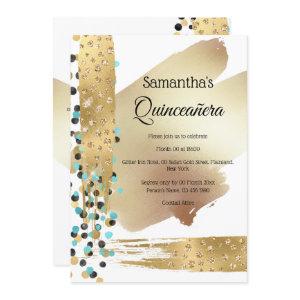 Modern gold blue abstract cheetah spots chic