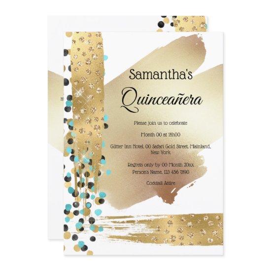 Modern gold blue abstract cheetah spots chic