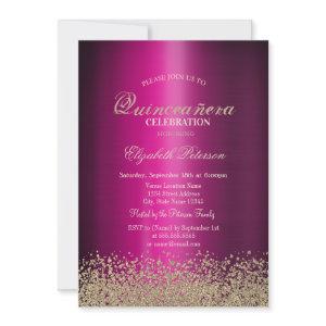 Modern Gold Diamonds Violet Metallic Quinceañera