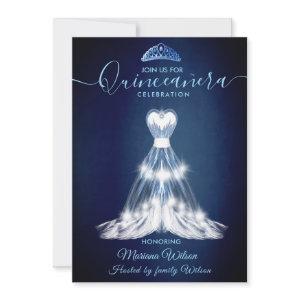 Modern midnight blue adorable dress tiara Quince