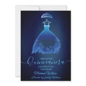 Modern midnight blue butterfly dress tiara Quince