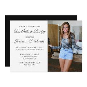 Modern Minimalist Photo Birthday Party